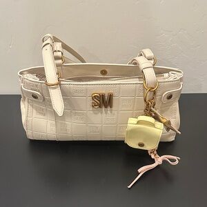 Steve Madden Cream Shoulder Bag with Yellow Accent